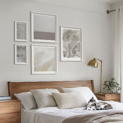 Conjunto de 5 quadros decorativos Padrões abstratos industriais