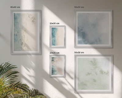 Galeria de parede Minimalismo em tela com aquarelas derramadas