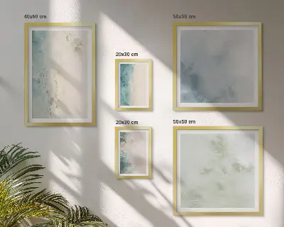 Galeria de parede minimalismo em tela com aquarelas escorridas