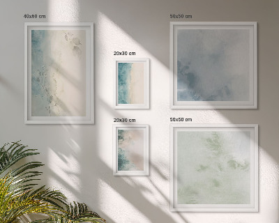 Galeria de parede Minimalismo em tela com aquarelas derramadas