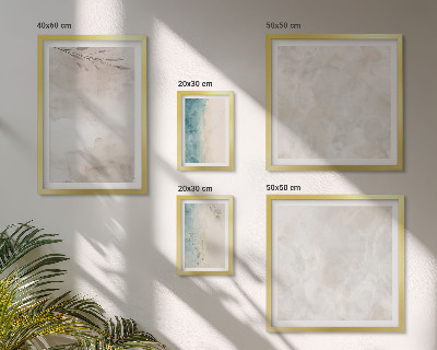 Conjunto de 5 quadros com moldura Textura sutil de aquarela