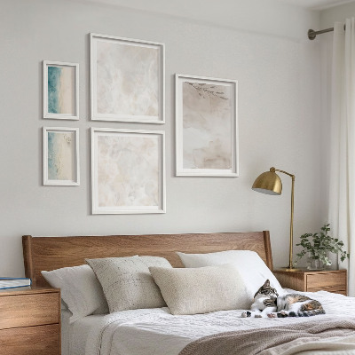Conjunto de 5 quadros com moldura Textura sutil de aquarela
