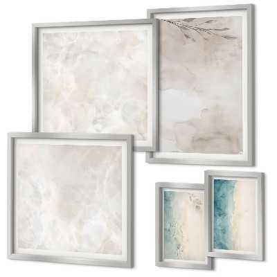 Conjunto de 5 quadros com moldura Textura sutil de aquarela