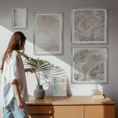 Conjunto de 5 quadros decorativos Tintas aquarela delicadas