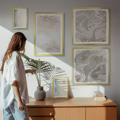 Conjunto de 5 quadros decorativos Tintas aquarela delicadas