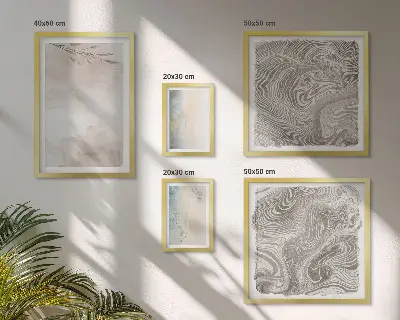 Conjunto de 5 quadros decorativos com estampas de tintas aquarela delicadas