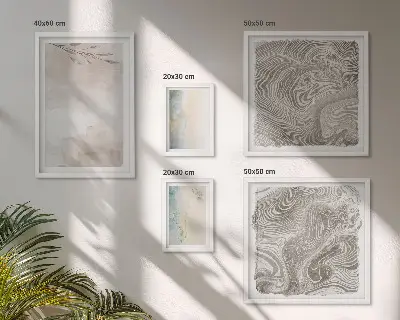 Conjunto de 5 quadros decorativos com estampas de tintas aquarela delicadas