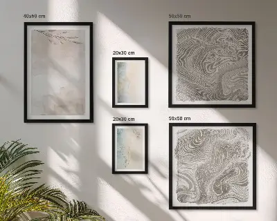 Conjunto de 5 quadros decorativos com estampas de tintas aquarela delicadas