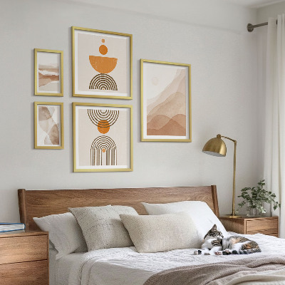 Conjunto de 5 quadros com moldura Estruturas de diferentes matizes de minimalismo