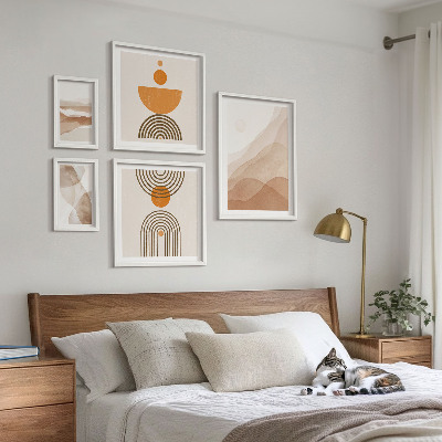 Conjunto de 5 quadros com moldura Estruturas de diferentes matizes de minimalismo