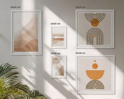 Conjunto de 5 quadros com moldura com estruturas de diferentes matizes de minimalismo