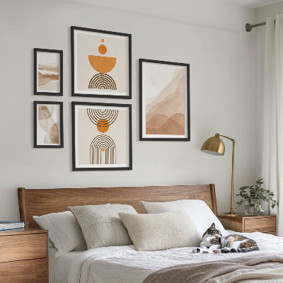 Conjunto de 5 quadros com moldura Estruturas de diferentes matizes de minimalismo