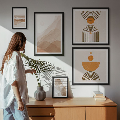 Conjunto de 5 quadros com moldura Estruturas de diferentes matizes de minimalismo