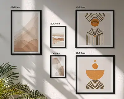 Conjunto de 5 quadros com moldura com estruturas de diferentes matizes de minimalismo