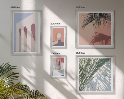 Conjunto de 5 quadros decorativos Ilustrações de arquitetura urbana