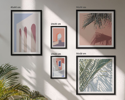 Conjunto de 5 quadros decorativos Ilustrações de arquitetura urbana