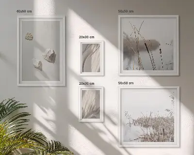 Galeria de parede com detalhes de estrutura em estilo boho