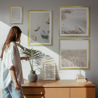 Parede galeria de quadros Texturas naturais boho