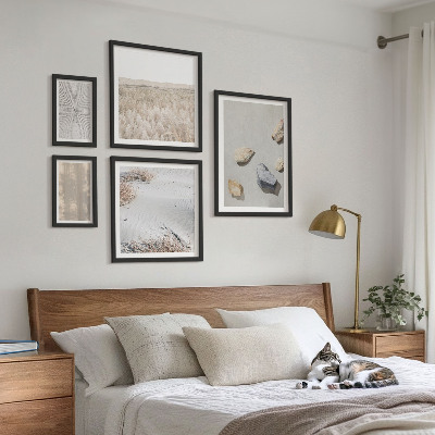 Parede galeria de quadros Texturas naturais boho