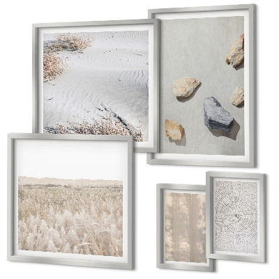 Parede galeria de quadros Texturas naturais boho