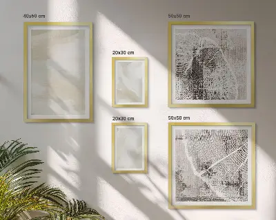 Conjunto de 5 quadros com moldura com arte temática de minimalismo na textura da tinta