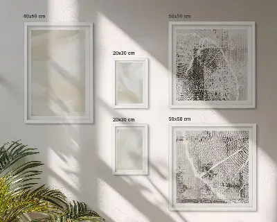 Conjunto de 5 quadros com moldura com arte temática de minimalismo na textura da tinta