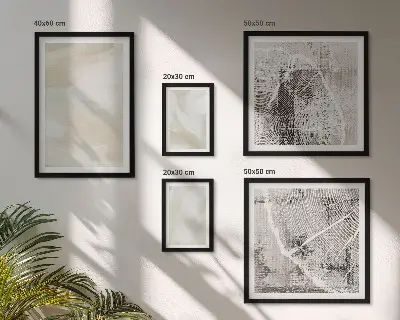 Conjunto de 5 quadros com moldura com arte temática de minimalismo na textura da tinta