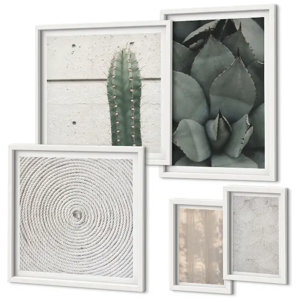 Galeria de quadros para parede com texturas de verão e toque tropical