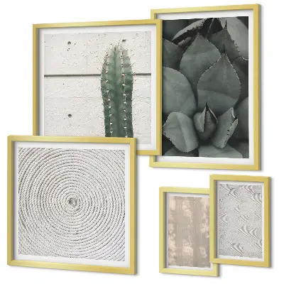 Galeria de quadros para parede com texturas de verão e toque tropical