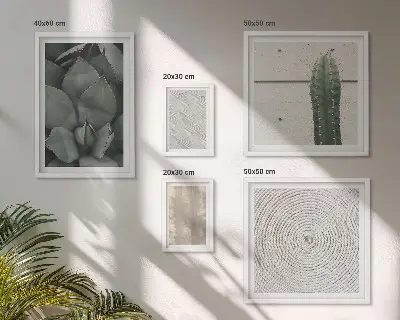 Galeria de quadros para parede com texturas de verão e toque tropical