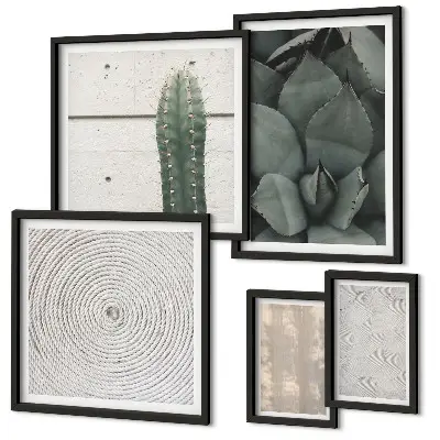 Galeria de quadros para parede com texturas de verão e toque tropical