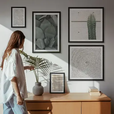 Galeria de quadros para parede com texturas de verão e toque tropical