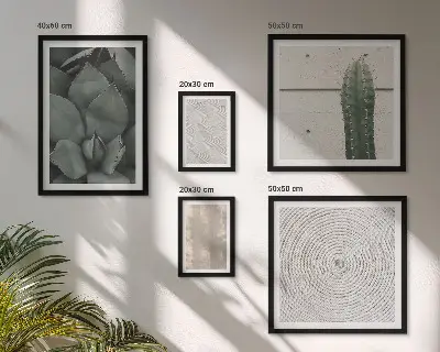 Galeria de quadros para parede com texturas de verão e toque tropical