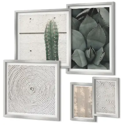 Galeria de quadros para parede com texturas de verão e toque tropical