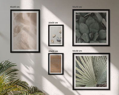 Conjunto de 5 quadros com moldura Texturas de pedra, madeira e tecido