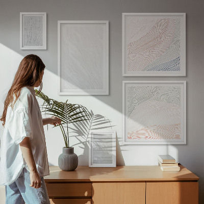 Conjunto de 5 quadros decorativos Estruturas brilhantes seguem padrões