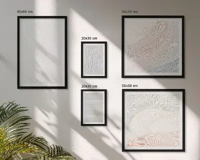 Conjunto de 5 quadros decorativos com estampas de estruturas brilhantes