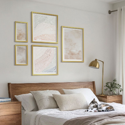 Galeria de parede Folhas e manchas em aquarela