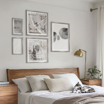 Conjunto de 5 quadros decorativos Formas abstratas modernas