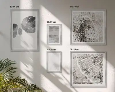 Conjunto de 5 quadros decorativos de formas abstratas modernas