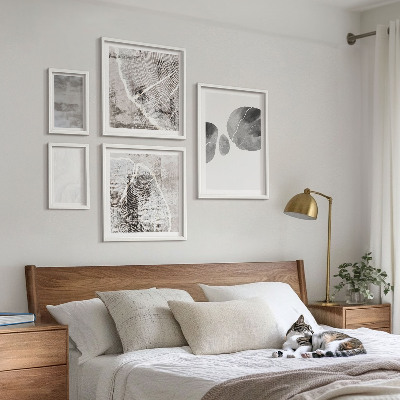 Conjunto de 5 quadros decorativos Formas abstratas modernas