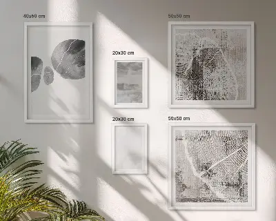 Conjunto de 5 quadros decorativos de formas abstratas modernas