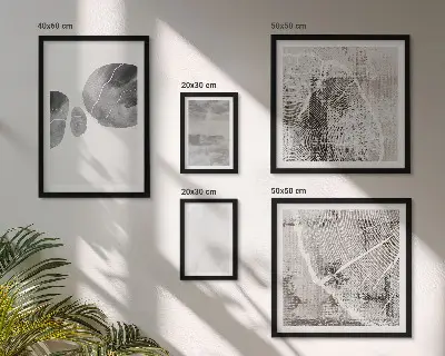 Conjunto de 5 quadros decorativos de formas abstratas modernas