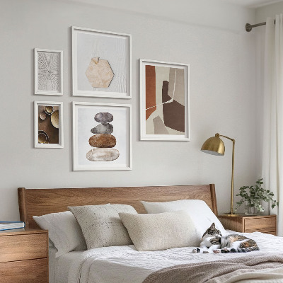 Conjunto de 5 quadros com moldura Texturas na arte moderna