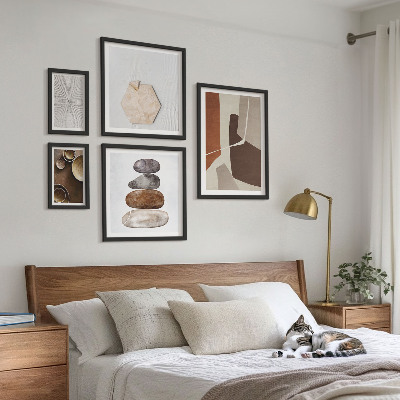 Conjunto de 5 quadros com moldura Texturas na arte moderna