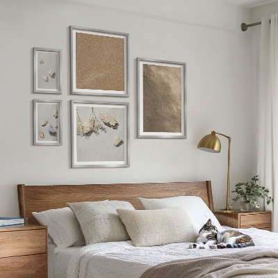 Conjunto de 5 quadros decorativos estruturas naturais da praia de pedras
