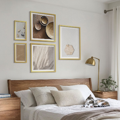Galeria de parede Texturas minimalistas e aconchegantes