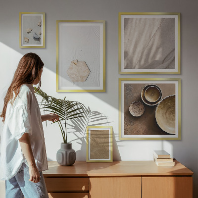 Galeria de parede Texturas minimalistas e aconchegantes