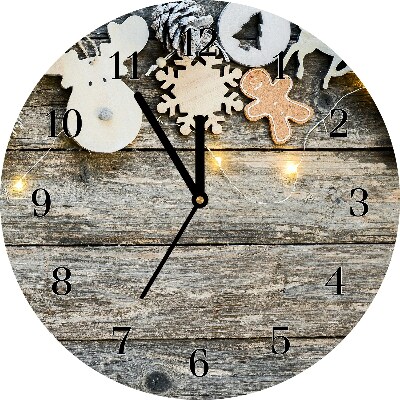 Relógio de parede Árvore de Natal, presentes, decoração de feriados