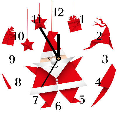 Relógio de parede Presentes de Natal do Papai Noel